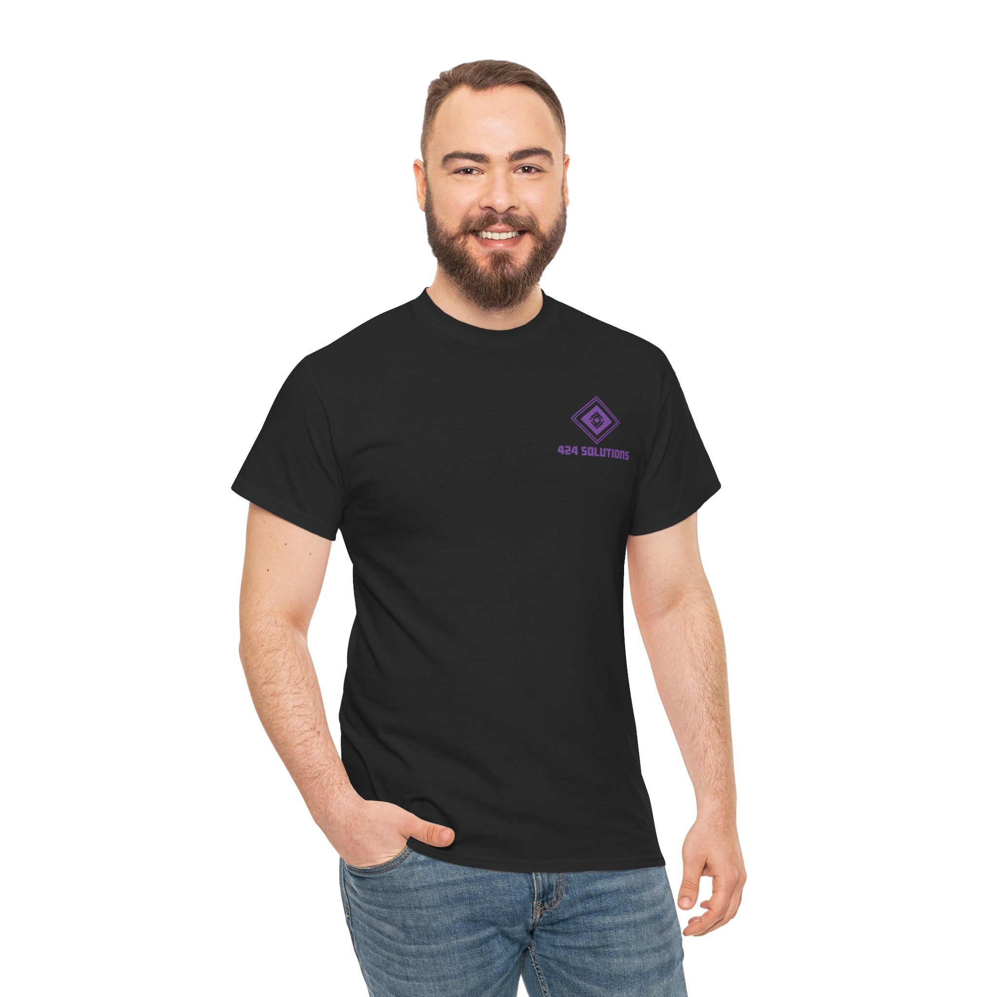 Unisex Heavy Cotton Tee - 424 Solutions  Logo