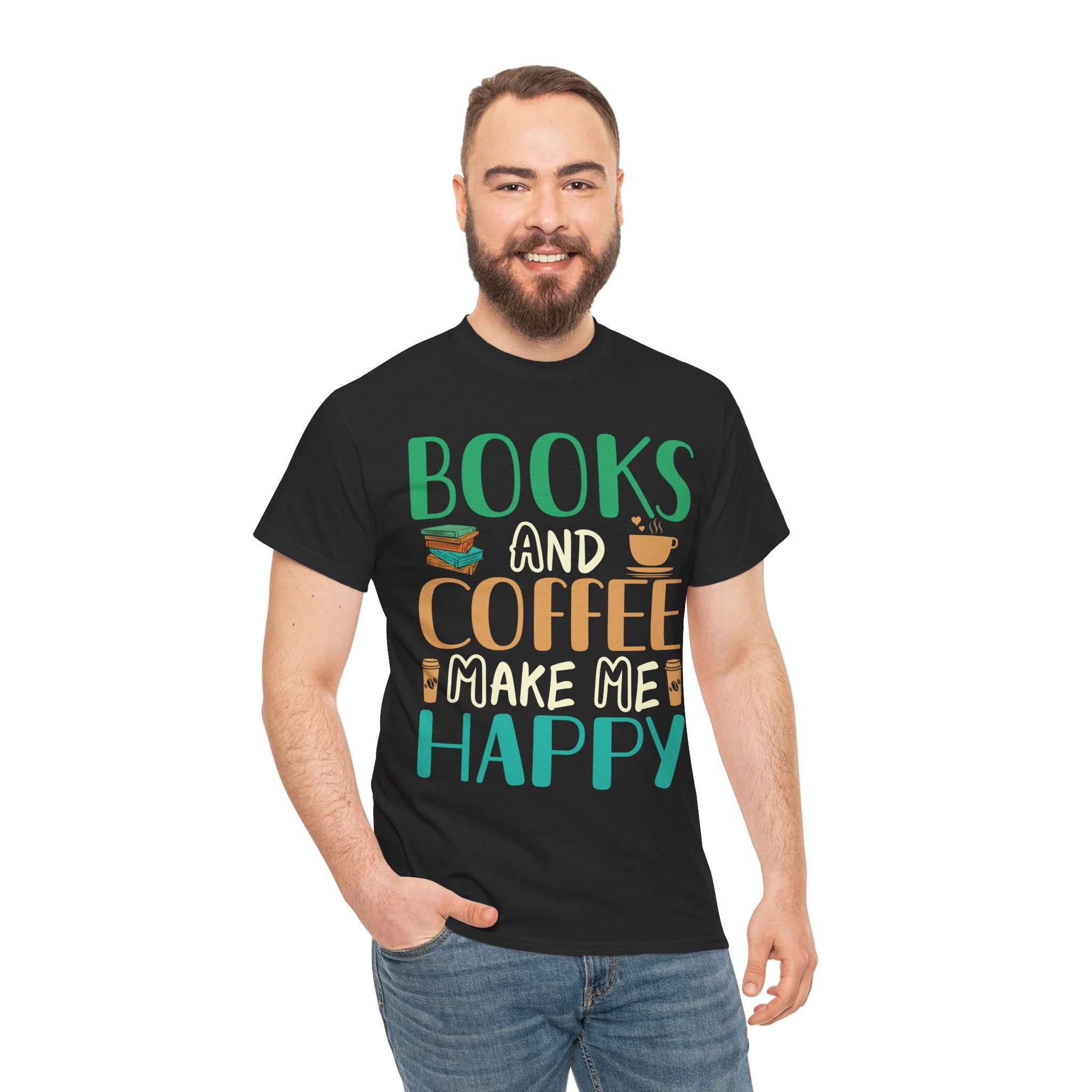 Books and Coffee Unisex Heavy Cotton Tee