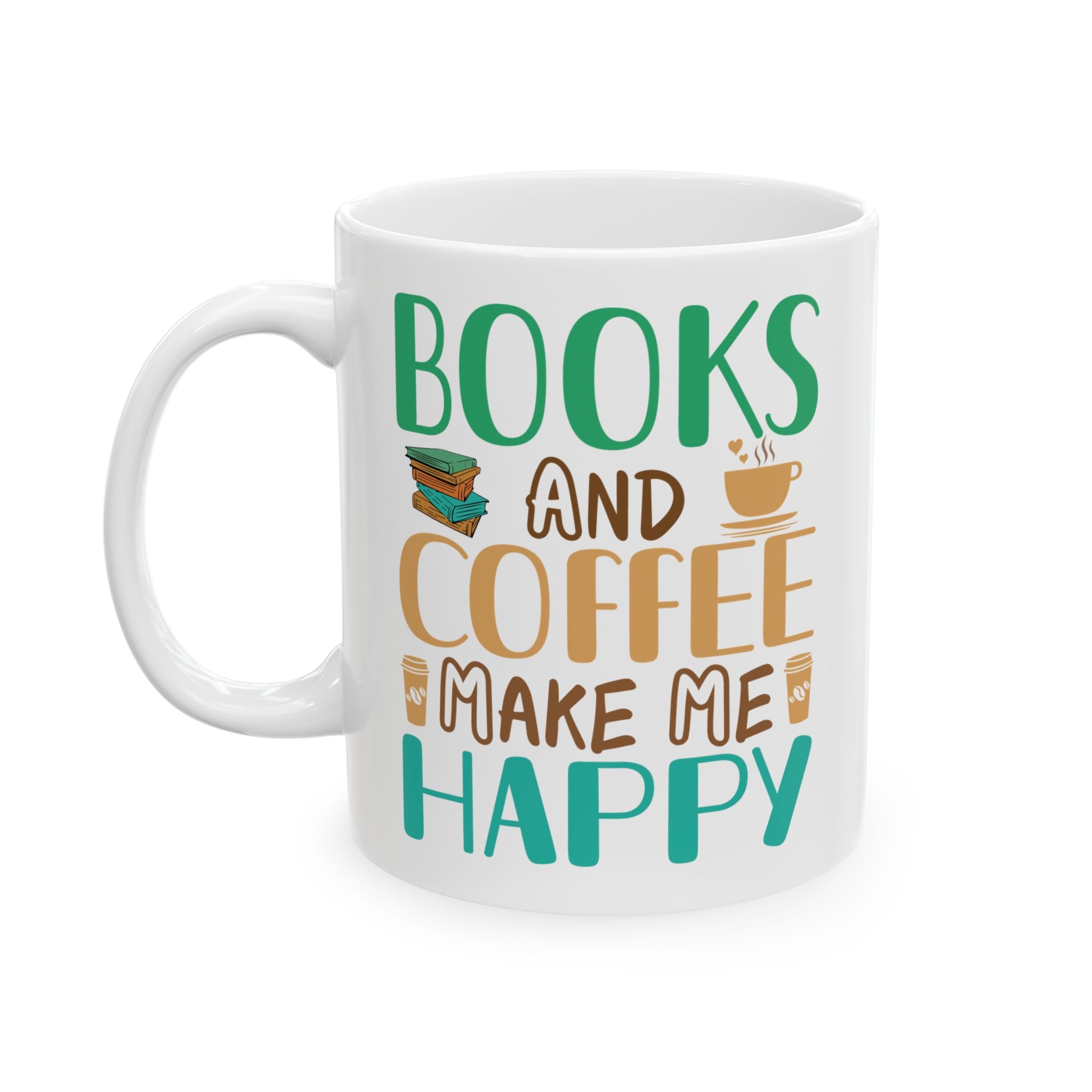 Books and Coffee Ceramic Mug