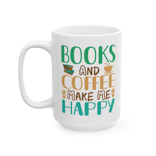 Books and Coffee Ceramic Mug