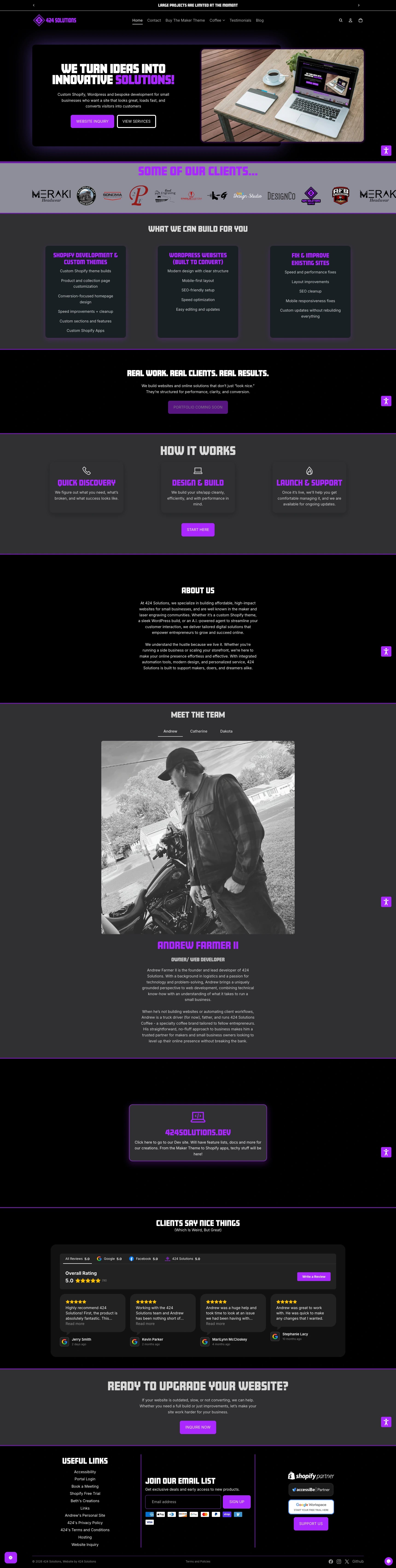 424 SolutionsShopifyBuilt on The Maker Theme