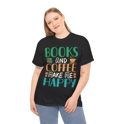 Books and Coffee Unisex Heavy Cotton Tee