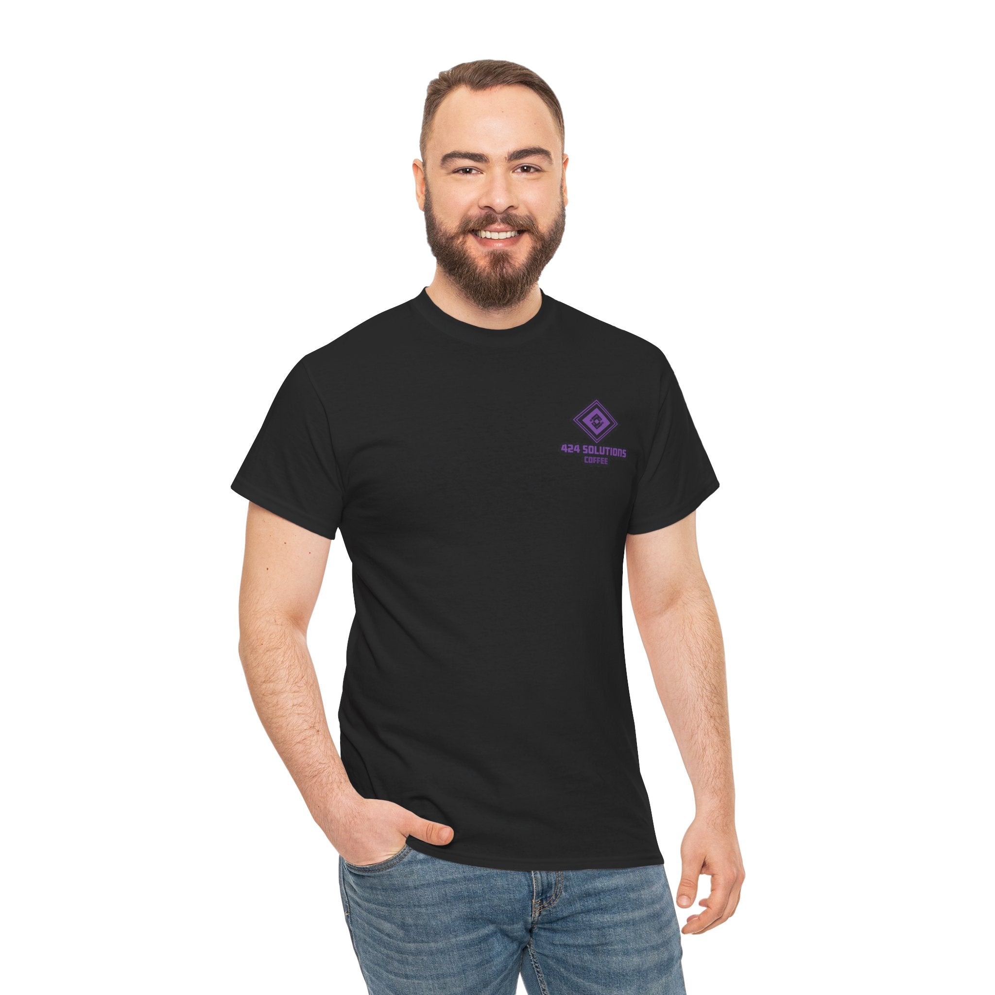 Unisex Heavy Cotton Tee - 424 Solutions Coffee Logo