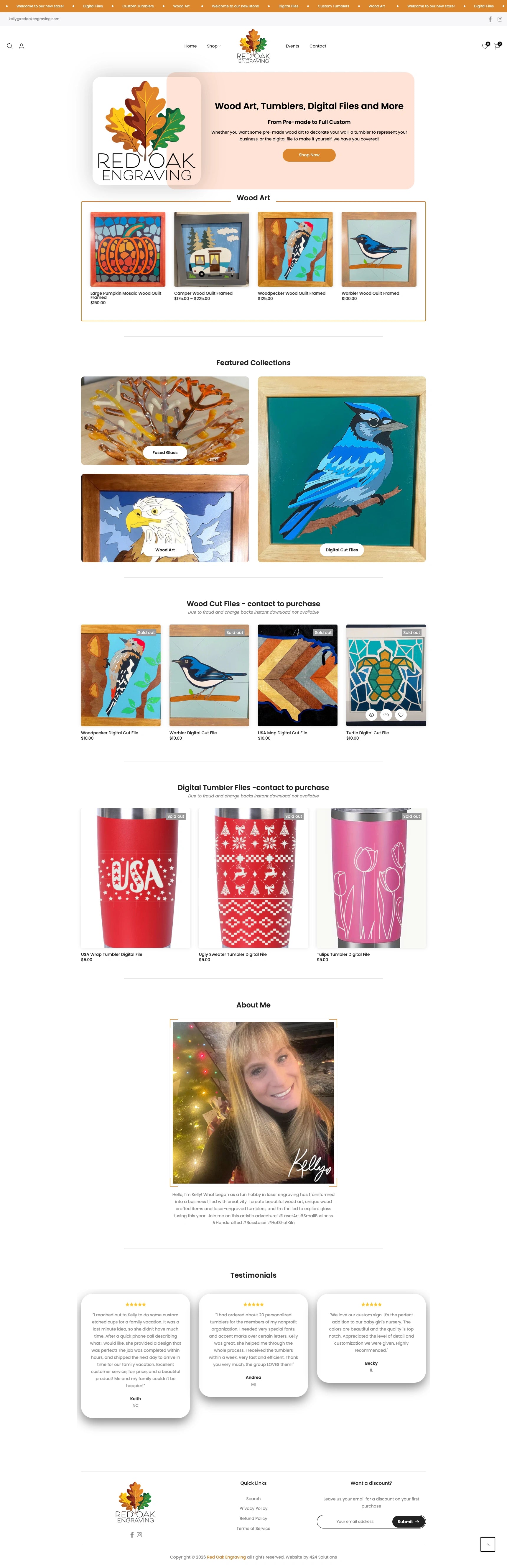 Red Oak EngravingShopify